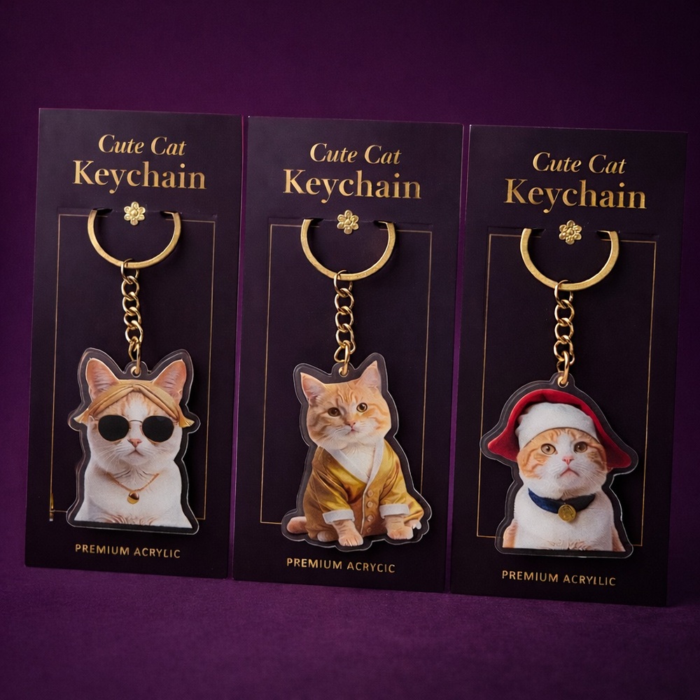 Key Chains - Funny Kitty Cat Meme Bag Charms